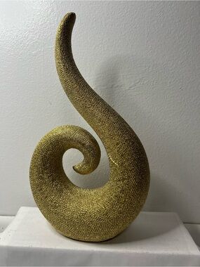 Gold Spiral Home Art Sculpture - Decorative Accent